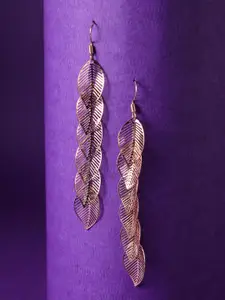 Zeraki Jewels Rose Gold-Plated Contemporary Drop Earrings