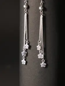 Zeraki Jewels Silver-Plated Contemporary Drop Earrings