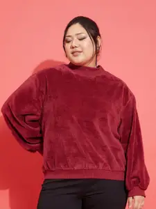 SASSAFRAS Curve Plus Size Round Neck Sweatshirt