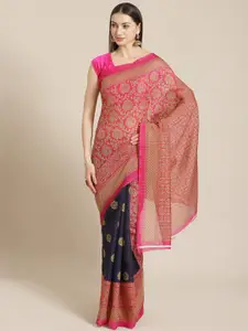 KALINI Floral Printed Art Silk Banarasi Saree
