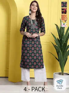 7Threads Selection Of 4 Ethnic Motifs Printed Kurta