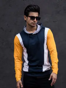 Maniac Colourblocked Hooded Pure Cotton T-shirt