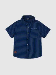 max Boys Vertical Striped Spread Collar Pure Cotton Casual Shirt