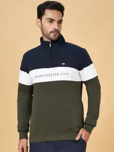 BYFORD by Pantaloons Mock Collar Colourblocked Pullover Sweatshirt