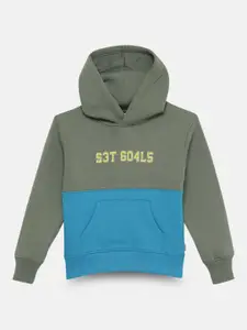 mackly Boys Colourblocked Hooded Pullover Sweatshirt
