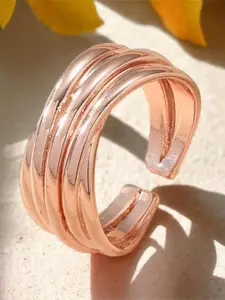 MYKI Rose Gold-Plated CZ Studded Finger Ring