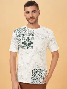 7 Alt by Pantaloons Ethnic Motif Printed Relaxed Fit Cotton T-shirt