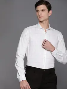 Louis Philippe Ath.Work Men Super Slim Fit Windowpane Checks Formal Shirt
