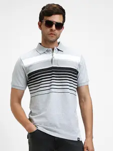 Dennis Lingo Colourblocked Polo Collar Cotton Regular T-shirt