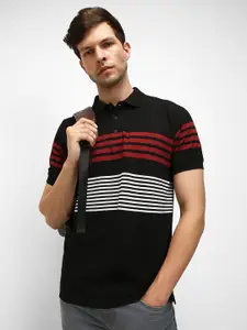 Dennis Lingo Striped Polo Collar Cotton Regular T-shirt