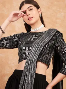 Sangria Sequence Embroidered Flared Lehenga Choli with Dupatta