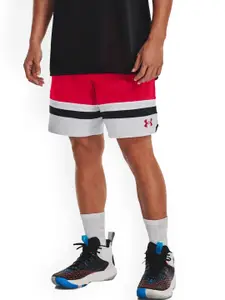 UNDER ARMOUR Men Colourblocked Baseline Woven Loose-Fit Sports Shorts