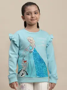 Kids Ville Girls Frozen Printed Cotton Sweatshirts
