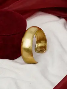 TEEJH Women Gold-Toned Gold-Plated Cuff Bracelet