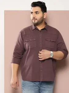 Sztori Men Plus Size Classic Solid Casual Shirt