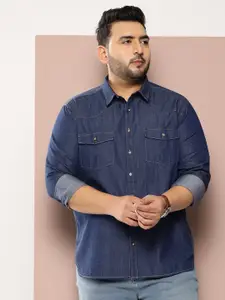 Sztori Men Plus Size Classic Solid Casual Shirt