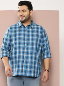 Sztori Men Plus Size Classic Opaque Checked Casual Shirt