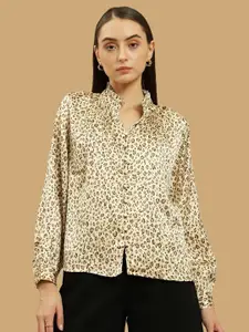 Beatnik Skinny Fit Animal Printed Casual Shirt