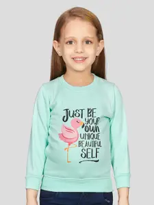 Peppermint Girls Typography Printed Round Neck Sweatshirt