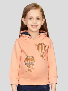 Peppermint Girls Printed Hooded Sweatshirt