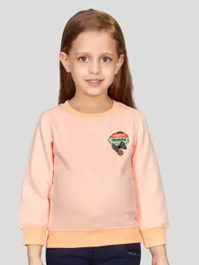 Peppermint Girls Round Neck Applique Sweatshirt
