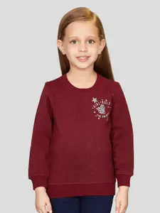 Peppermint Girls Typography Printed Sweatshirt