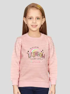 Peppermint Girls Typography Printed Sweatshirt