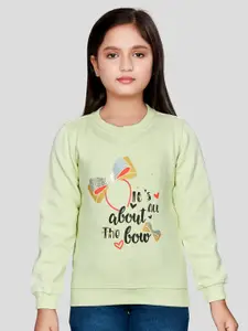 Peppermint Girls Typography Printed Embellished Detail Pullover Sweatshirt