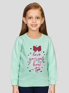 Peppermint Girls Typography Printed Sweatshirt