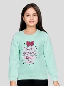 Peppermint Girls Typography Printed Sweatshirt