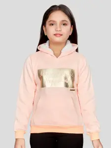 Peppermint Girls Typography Printed Hooded Sweatshirt