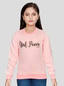 Peppermint Girls Typography Printed Pullover Sweatshirt