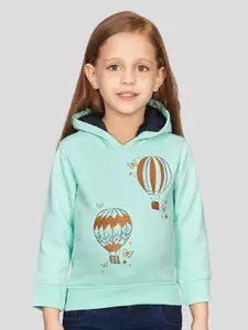 Peppermint Girls Graphic Printed Hooded Cotton Pullover