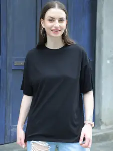 TITTLI Pack Of 2 Drop-Shoulder Sleeves Pure Cotton Longline Oversized T-shirt