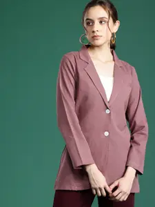 DressBerry Women Solid Boyfriend Fit Single Breasted Blazer