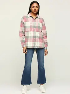Pepe Jeans Checked Classic Cotton Oversized Casual Shirt