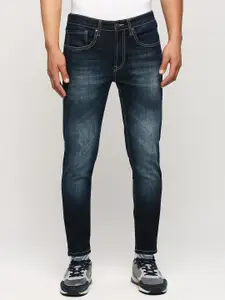 Pepe Jeans Men Skinny Fit Mid Rise Heavy Fade Clean Look Stretchable Jeans