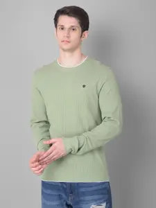 Crimsoune Club Self Design Long Sleeves Pure Cotton Slim Fit T-shirt
