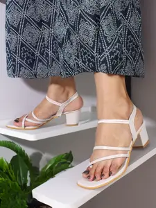 ICONICS Strappy One Toe Block Heels With Backstrap