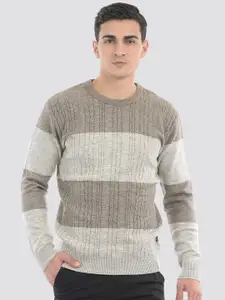 LONDON FOG Cable Knit Self Design Acrylic Pullover