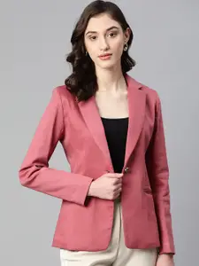 Purple State Slim-Fit Single-Breasted Casual Blazer