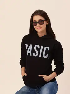 Lounge Dreams Typography Printed Cotton Hooded Pullover Sweatshirt