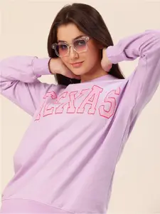 Lounge Dreams Typography Printed Pure Cotton Pullover Sweatshirt
