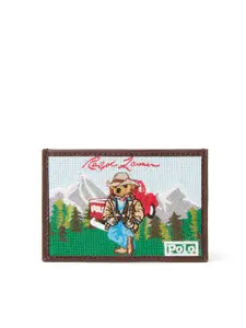 Polo Ralph Lauren Bear Western Needlepoint Card Case