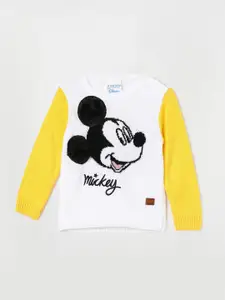 Juniors by Lifestyle Boys Mickey Mouse Self Design Pure Cotton Pullover