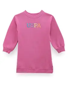 U.S. Polo Assn. Kids Girls Embroidered Cotton T-Shirt Dress