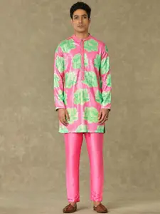 Masaba Pink Nurvi Raw Silk Kurta With Pyjamas