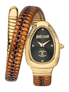 Just Cavalli Women Embellished Dial & Stainless Steel Analogue Watch JC1L251M0055