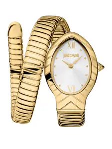 Just Cavalli Women Gold-Plated Stainless Steel Bracelet Style Straps Watch JC1L247M0025