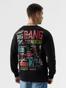 The Souled Store Black The Big Bang Theory Printed Round Neck Sweatshirt